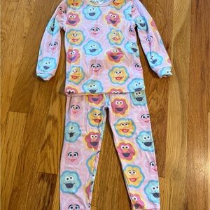 Colorful Copper Pearl Sesame Street Pajamas Size 12 Months